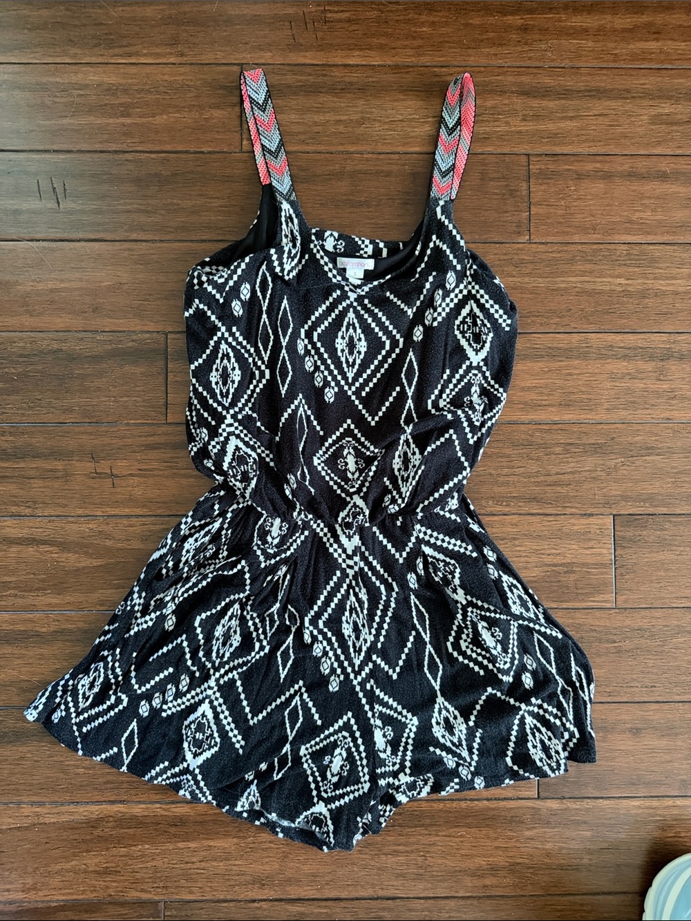 Xhilaration Black and White Geometric Romper